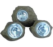 Lote de 3 rocas solares h14cm rocky brown
