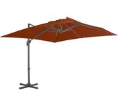 Sombrilla desplazada con poste de aluminio 300 x 300 cm terracota 02_0008508