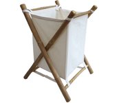Cesto plegable de bambú y tela para la colada, fidji, natural, 41x39x60 cm