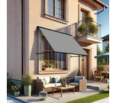 Venise - toldo de ventana (gris claro - gris antracito - 1.00m x 0.80m)