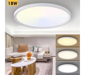 Luz de techo led redonda impermeable 18w diseño elegante luz de 3 pasos alto rendimiento 144w techo pared baño balcón garage 30cm 230v