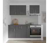 Set cocina haaus karo v9, antracita/blanco, encimera thermo 28 mm, l 180 cm