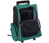 Transportín carrito para mascotas pawhut tela oxford, acero, aluminio verde 42x25x55 cm