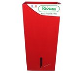 Maceta eva new cuadrada de plástico 37 x 37 x alto 68,5 cm 69 l rojo