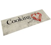 Tapete de cocina lavable con estampado de chile para cocinar, 45 x 150 cm