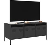 Vidaxl mueble para tv acero laminado en frío negro 101,5x39x43,5 cm