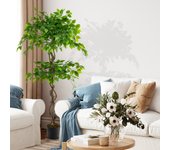150 cm árbol ficus artificial con maceta 882 hojas tronco realista musgo seco planta realista interior exterior verde