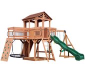Backyard discovery sterling point parque infantil exterior | tobogan infantil exterior con paredes de roca, tobogán, columpios | columpios infantiles