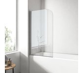 Emke mampara de baño de cristal de seguridad de 6 mm mampara de ducha para bañera 70 x 140 cm revestimiento nano fácil de limpiar