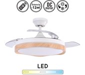 Ventilador de techo con luz silencioso dc con mando blondi blanco 107 cm invierno-verano color luz regulable