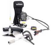 Wiltec multiherramienta de jardín 2-en-1 motor 2 tiempos con alargador cortacésped y desbrozadora