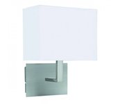 Searchlight 1 ljus inomhusvgglampa satin silver med vit skrm, e27