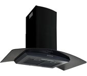 Vidaxl campana extractora pared 90 cm acero inoxidable 756 m³/h negro