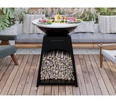 Barbacoa plancha brasero de acero - ancho 81 x prof. 81 x alt. 96 cm - negro - corvera