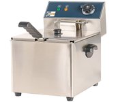 Cleiton® freidora industrial eléctrica 8 litros simple sobremesa | freidora profesional de aceite en acero inox 3250 w termostato alta precisión