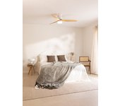 Wind calm natural wood - función verano/invierno - ventilador de techo 40w silencioso ø132 cm con luz y mando a distancia