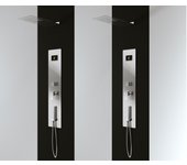 Kit de ducha de 4 vías con hidromasaje y cascada de encastre de acero inoxidable suministrado completo