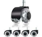 10 ruedas para silla de oficina con rotación de 360 grados, antiarañazos, silenciosas y fáciles de instalar.