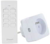 Juego de 2 mini enchufes - chacon - encendido/apagado - 2300 w (fr) + mando a distancia - blanco
