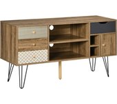 Mueble de tv para televisores 50 4 cajones homcom 120x39x64 cm marrón