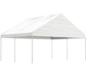 Belvedere con techo blanco 4,46x5,88x3,75 m polietileno