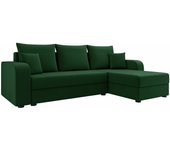 Sofá rinconero memphis 112, verde, función de descanso, almacenaje, 237x139x84cm