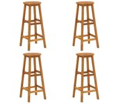 Vidaxl taburetes de cocina 4 unidades madera maciza de acacia