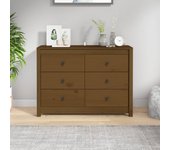 Armario auxiliar madera maciza de pino marrón miel 100x40x72 cm v7188 100 x 40 x 72 cm / marrón