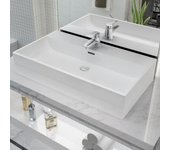 Lavabo de cerámica con orificio para grifo blanco 76x42,5x14,5 cm vidaxl