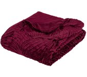 Atmosphera - autumn fur throw rojo rubí 120x160cm