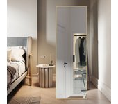 Espejo de cuerpo entero de 161 x 52 cm, espejo grande de pie y pared, ideal para dormitorio, salón, pasillo y entrada, marco dorado
