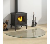 Vidaxl placa de vidrio para chimenea semicircular 1000x600 mm