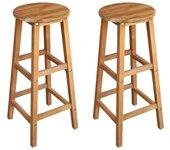 Vidaxl taburetes de cocina 2 unidades madera maciza de acacia