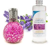 Lámpara catalítica mosaico fucsia + fragancia aroma lavender expression 200 ml - elimina malos olores, perfuma y mejora la calidad del aire