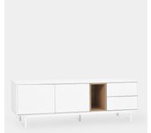 Mueble tv de lacado natural-blanco 160x55 cm