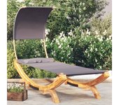 Vidaxl tumbona con dosel madera curvada gris antracita 100x200x126cm