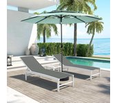 Sombrilla rectangular grande de 45,7 m para exteriores, de doble cara, con manivela (verde claro)