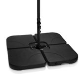 Juego de 4 bases cuadradas para sombrilla de 50 x 50 cm, peso neto: 9 kg. base de plástico para sombrilla, color negro, para patio y jardín.