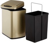 Cubo de basura de cocina tapa automática con cierre hermético contenedor 12 litros dorado 13_0002336_3