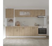 Set cocina haaus karo v27, madera natural/blanco, encimera thermo 28 mm, l 300 cm
