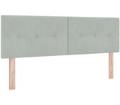 Cabecero de con botones, tufted, gris claro, 140 cm, terciopelo cfw4435561