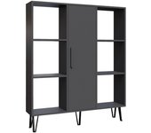 Librería mory 1 puerta madera gris oscuro 120 cm