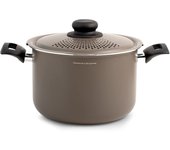Olla para pasta antiadherente, tapa perforada, 22 cm, h&h inducción