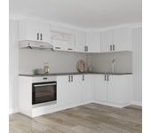 Set cocina haaus esquinera karo v34, blanco, encimera thermo 28 mm, l 240 x 140 cm