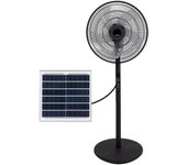 Ventilador de pie solar rialto negro 30w 3vel 5aspas puerto usb bateria litio 112x41x38cm