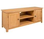 Mueble para el televisor madera maciza de roble 110x35x44 cm