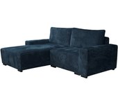 Sofá rinconero columbus 204, azul, función de descanso, almacenaje, 237x180x90cm