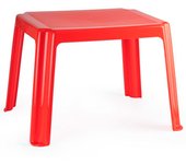 Mesa auxiliar de plástico, mesita baja, niños, polipropileno, estructura sólida, interior y exterior, salón, jardín, fabricada en españa (rojo - 54 x