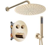 Juego de ducha oculto rea lungo + box thermostat gold 51,5x30x36,5cm