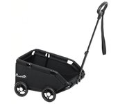 Cochecito para perros pawhut acero, tela oxford negro 53x45x28 cm